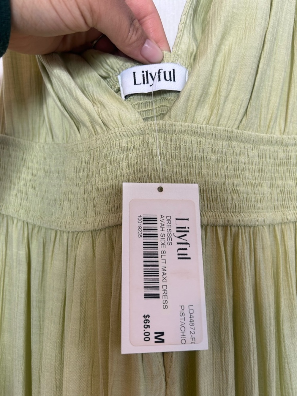 V-Neck Sleeveless Light Green Maxi Dress - Picture 3 of 5